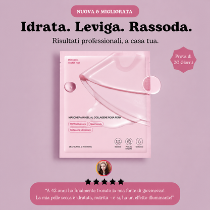 Maschera di collagene pink - con PDRN di Salmone DNA Idratazione e Rassodamento della Pelle Skincare Coreana