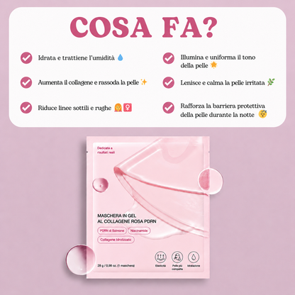 Maschera di collagene pink - con PDRN di Salmone DNA Idratazione e Rassodamento della Pelle Skincare Coreana
