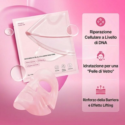 Maschera di collagene pink - con PDRN di Salmone DNA Idratazione e Rassodamento della Pelle Skincare Coreana