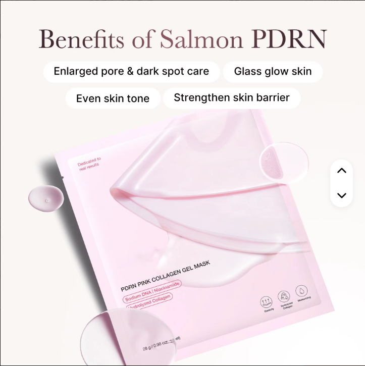 Maschera di collagene pink - con PDRN di Salmone DNA Idratazione e Rassodamento della Pelle Skincare Coreana